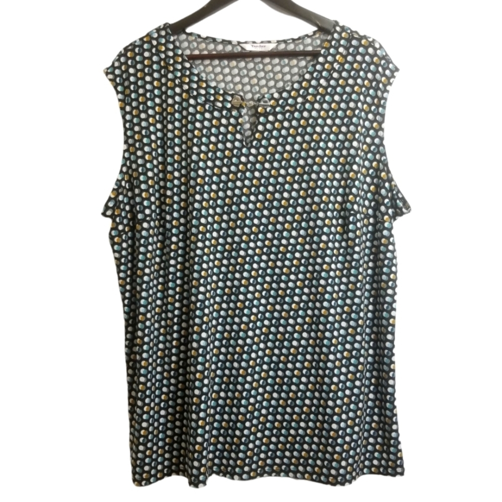 TanJay Multicolor Geometric Print Sleeveless Plus Size Top